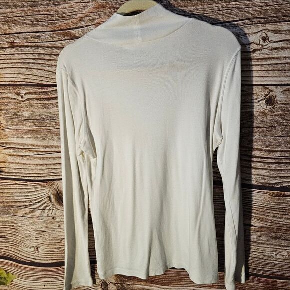 Talbots long sleeve top women's large lt cream pre-owned - Picture 2 of 3